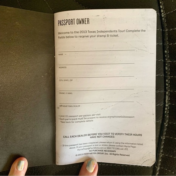 🏍 2013 Harley-Davidson Texas Independents Tour "Passport" Book (RARE) - Picture 3 of 7